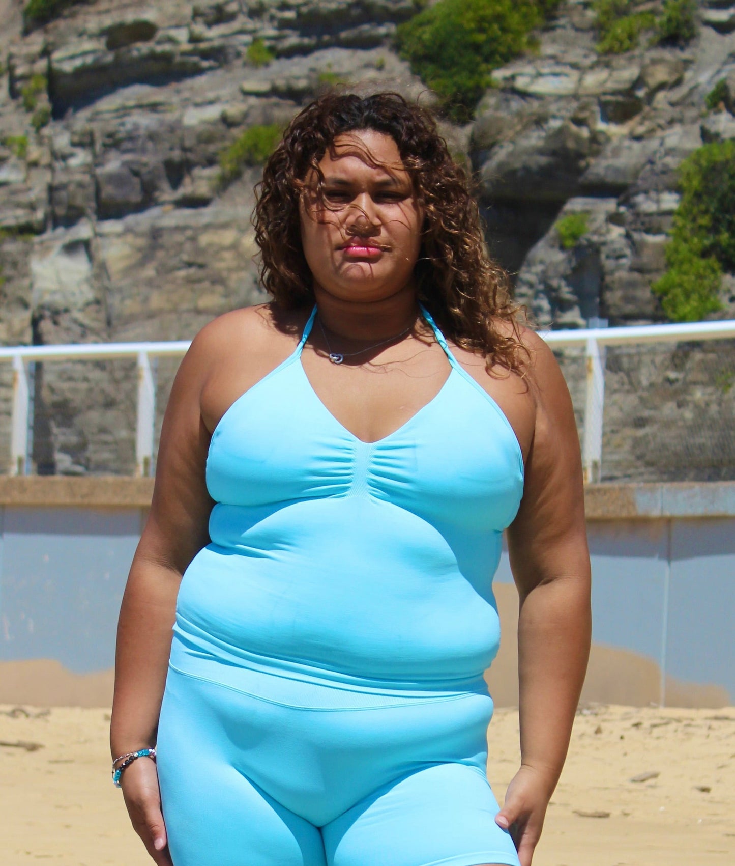 Sky Blue Sculpt Top