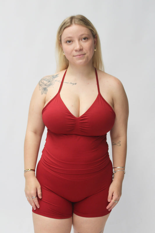Red Velvet Sculpt Top